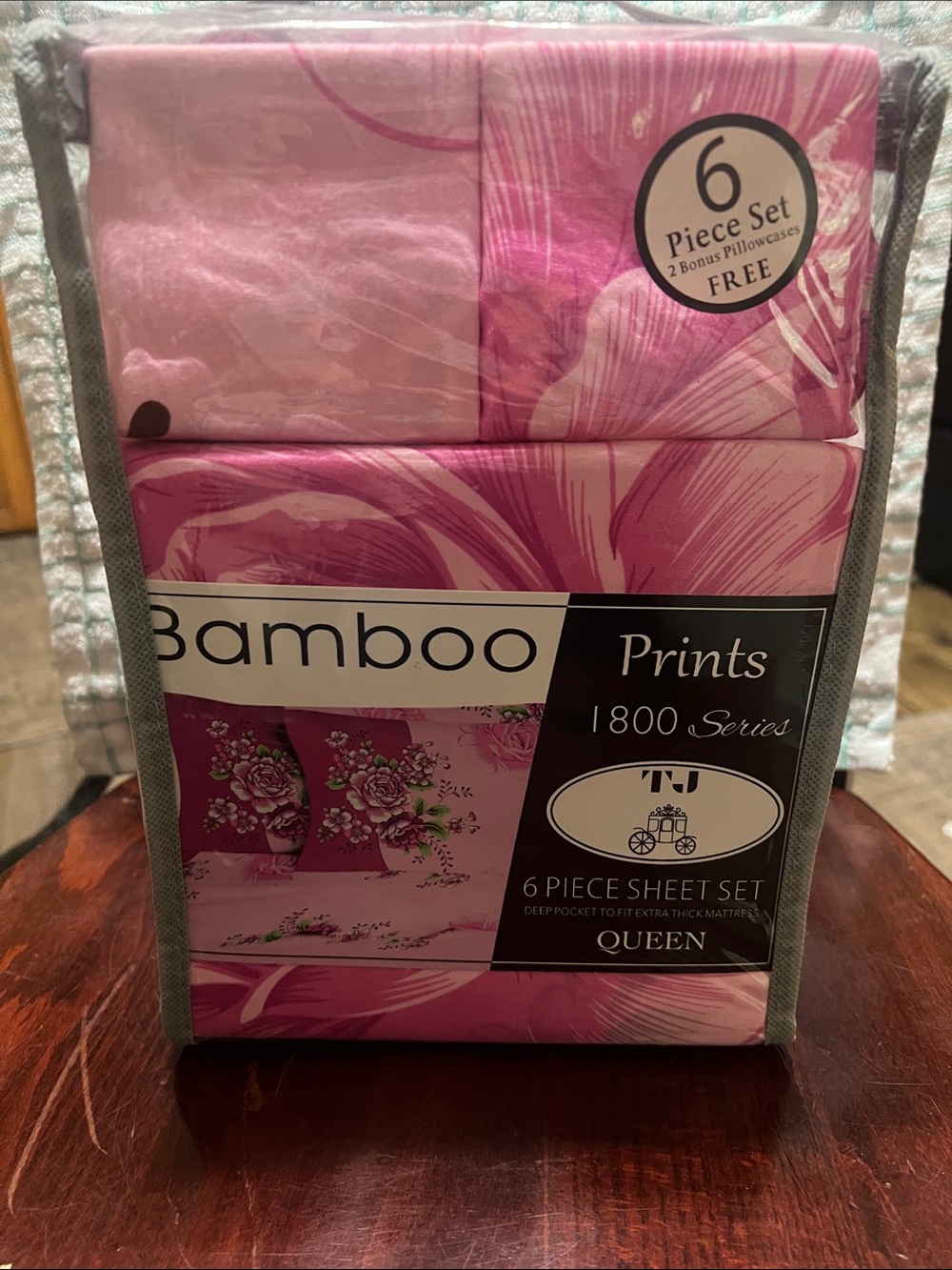 BAMBOO Pink Floral 6-Piece Queen Sheet Set